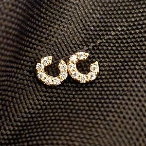 Ldurian Initial (C) Stud for Girls/ Women 14kGP SS